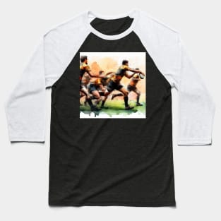 Artistic illustration of men playing rugby Baseball T-Shirt